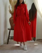پیراهن چین دار زنانه عمده کد 221 - Image 3