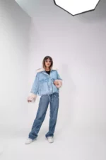 کاپشن خزدار عمده زنانه جین آوان