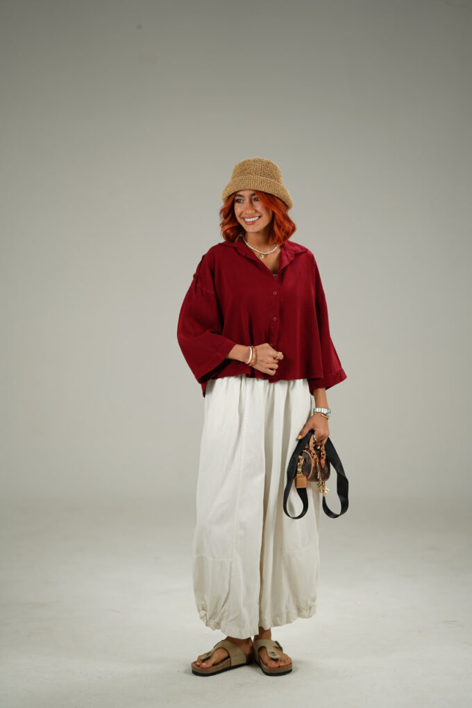 شومیز سرشانه پاگوندار سلوا 2475 - Image 6
